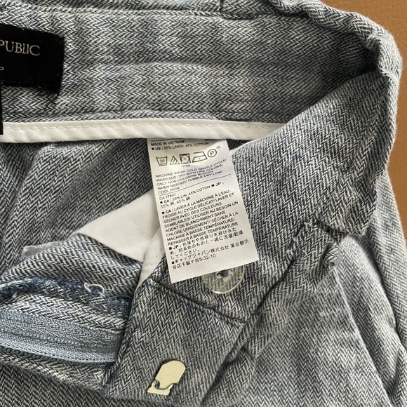 Banana Republic Blake Crop Blue Mid Rise Wide Leg Pants. - Picture 8 of 9